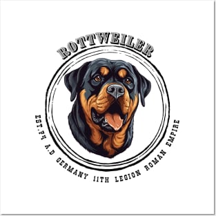 Rustic Rottweiler Logo Posters and Art